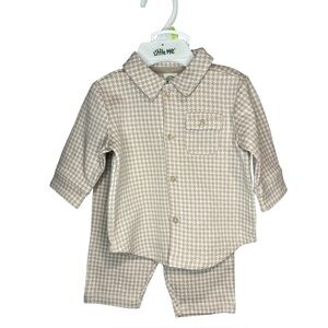 NWT Little Me Tan and Beige Houndstooth Baby Set size 3mo & 9mo (two listings)